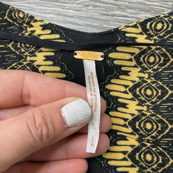 FREE PEOPLE | sz L Women's Catch Me if You Can Kimono Long Tie Sleeve Blouse - Picture 7 of 9